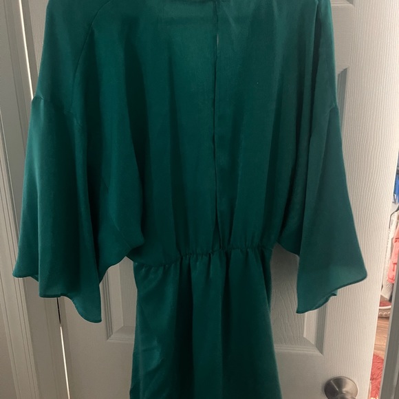 Teal silk dress - Picture 4 of 4